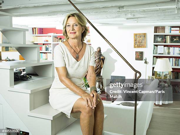 Psychologist and writer Marie de Hennezel is photographed for Paris Match on September 7, 2016 in Paris, France.