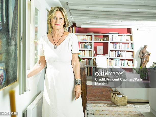 Psychologist and writer Marie de Hennezel is photographed for Paris Match on September 7, 2016 in Paris, France.