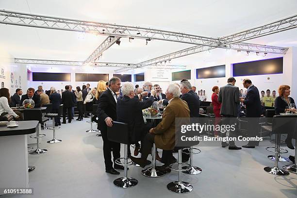 General view of the VIP area during day 1 of the Soccerex Global Convention 2016 at Manchester Central Convention Complex on September 26, 2016 in...