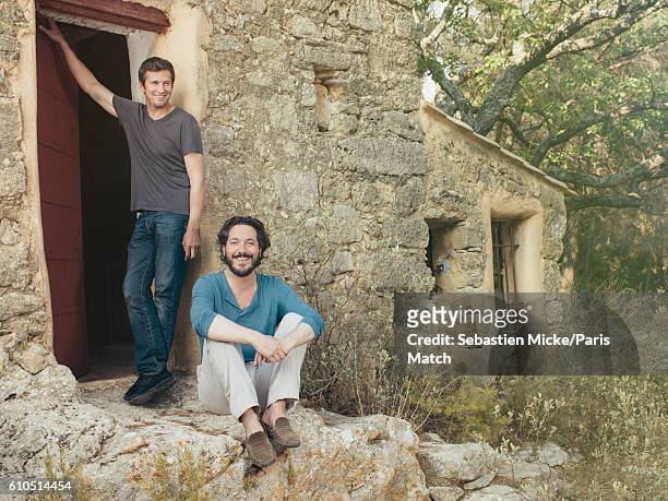 Actors Guillaume Canet and Guillaume Gallienne are photographed for Paris Match on September 13, 2016 in Aix-En-Provence, France.