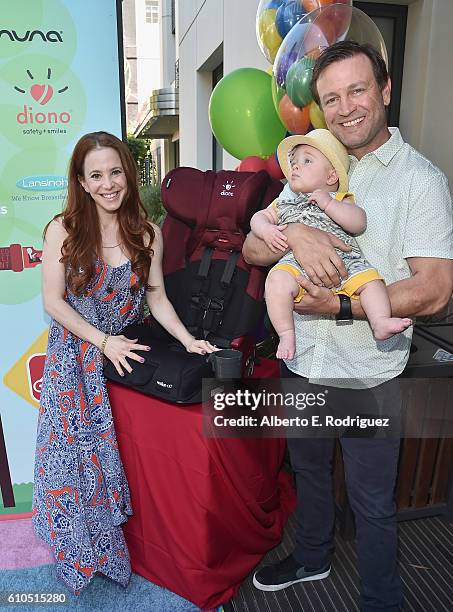 Actress Amy Davidson, Kacy Lockwood and Lennox Sawyer Lockwood attend the Step2 & Favored.by Present The 5th Annual Red Carpet Safety Awareness Event...