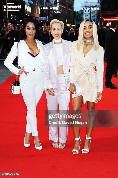 Members of Stooshe attend the European Premiere of "Deepwater Horizon" at Cineworld Leicester Square on September 26, 2016 in London, England.