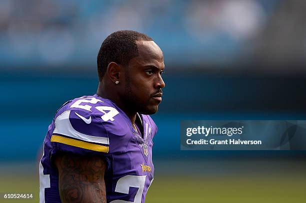 Captain Munnerlyn of the Minnesota Vikings against the Carolina Panthers during the game at Bank of America Stadium on September 25, 2016 in...