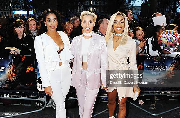 Members of Stooshe attend the European Premiere of "Deepwater Horizon" at Cineworld Leicester Square on September 26, 2016 in London, England.