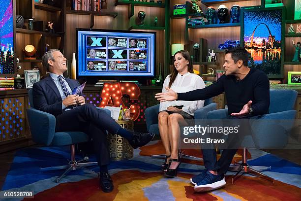 Pictured : Andy Cohen, Jacqueline Laurita and Mark Consuelos --