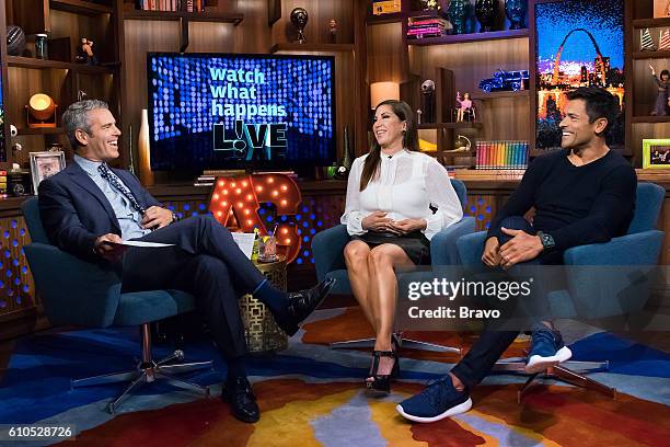 Pictured : Andy Cohen, Jacqueline Laurita and Mark Consuelos --