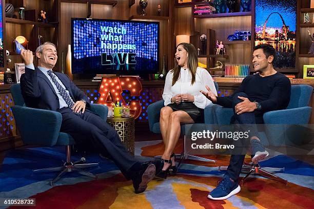 Pictured : Andy Cohen, Jacqueline Laurita and Mark Consuelos --