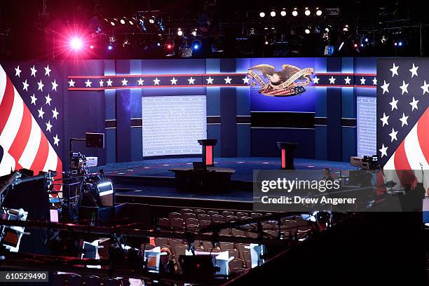 The stage is set for Monday night's presidential debate between Democratic presidential nominee Hillary Clinton and Republican presidential nominee...