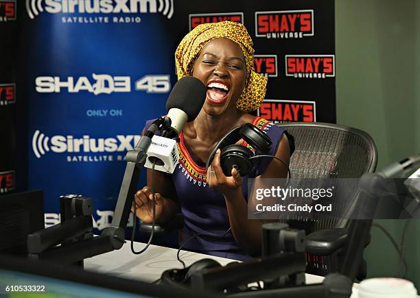 Actress Lupita Nyong'o visits 'Sway in the Morning' with Sway Calloway on Eminem's Shade 45 at the SiriusXM Studios on September 26, 2016 in New York...