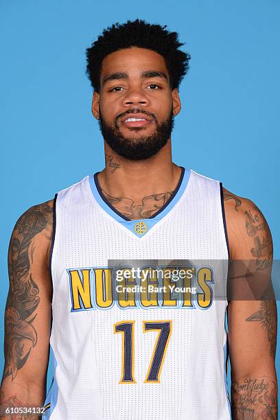 Kennedy of the Denver Nuggets poses for a head shot during the 2016-2017 Media Day on September 26, 2016 at the Pepsi Center in Denver, Colorado....