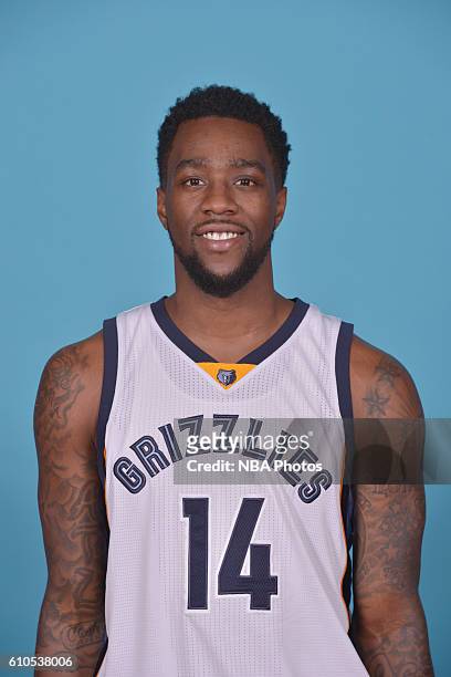 Tony Wroten of the Memphis Grizzlies poses for a head shot during the 2016-2017 Memphis Grizzlies Media Day on September 26, 2016 at FedExForum in...