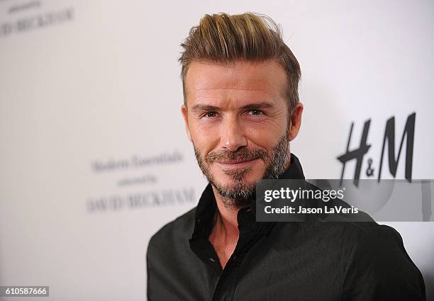 David Beckham launches the new H&M Modern Essentials campaign at H&M on September 26, 2016 in Los Angeles, California.