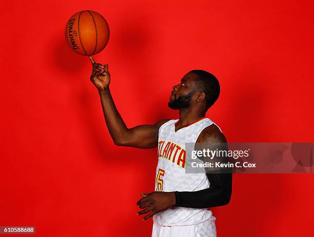 Will Bynum of the Atlanta Hawks poses during media day on September 26, 2016 in Atlanta, Georgia.