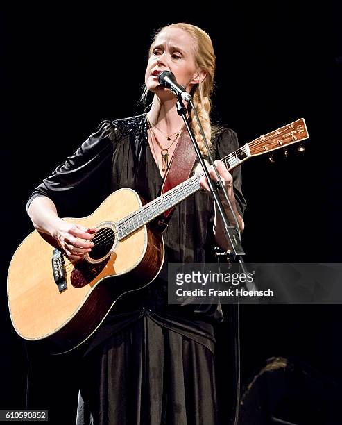 Danish singer Tina Dico performs live in support of Helgi Jonsson during a concert at the Admiralspalast Studio on September 26, 2016 in Berlin,...