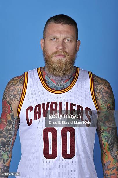 Chris Andersen of the Cleveland Cavaliers poses for a headshot during the Cavaliers 2016-2017 Media Day at The Cleveland Clinic Courts on September...