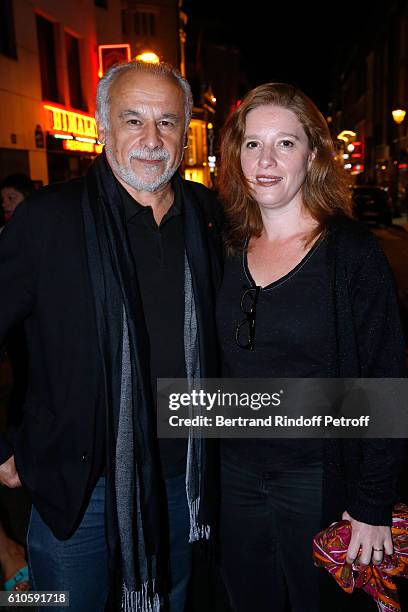 Actor Francis Perrin and his wife Gersende Dufromentel attend the 'Trophees du Bien Etre' by Beautysane : 2nd Award Ceremony at Theatre Montparnasse...