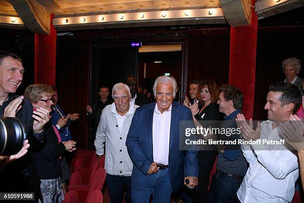 Actors Charles Gerard and Jean-Paul Belmondo attend the 'Trophees du Bien Etre' by Beautysane : 2nd Award Ceremony at Theatre Montparnasse on...