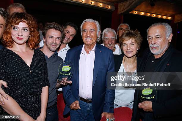 Awarded for Art, Camille Favre-Bulle and Team of Show "Ivo Livi ou le destin d'Yves Montand", actors Jean-Paul Belmondo, Charles Gerard, awarded...