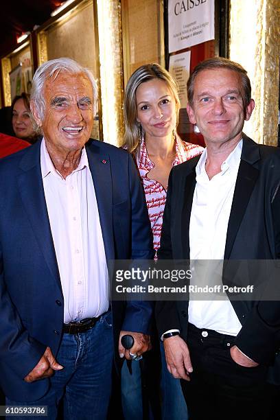 Actor Jean-Paul Belmondo, Doctor Frederic Saldmann and his wife Marie attend the 'Trophees du Bien Etre' by Beautysane : 2nd Award Ceremony at...