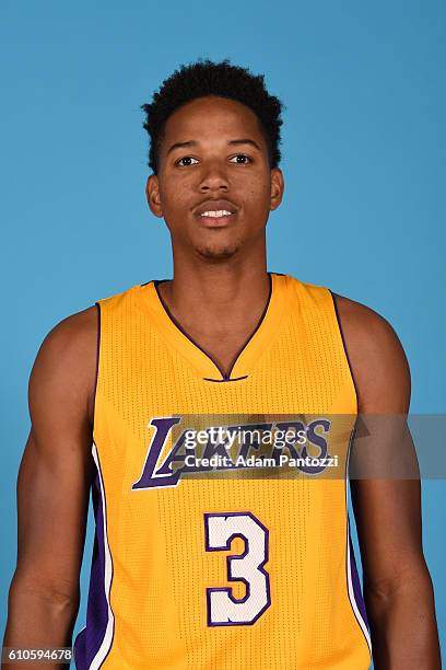 Anthony Brown of the Los Angeles Lakers poses for a headshot during 2016-2017 Los Angeles Lakers Media Day at Toyota Sports Center on September 26,...