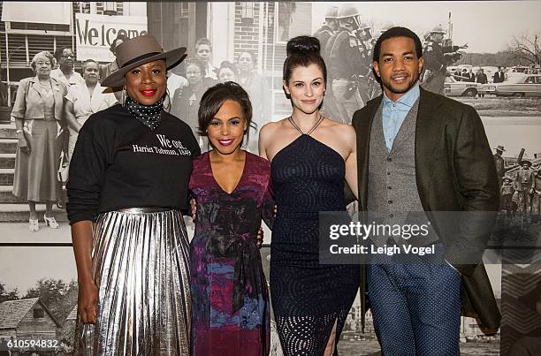 Aisha Hinds, Amirah Vann, Jessica de Gouw, and Alano Miller, the cast of "The Underground", arrive at "The Underground" Washington, DC Screening...