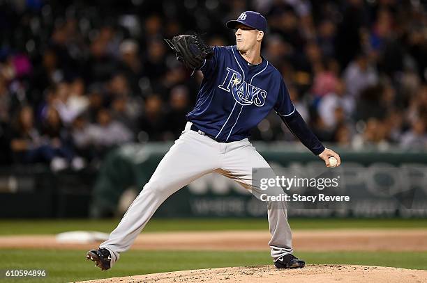 Drew Smyly of the Tampa Bay Rays throws a pitch during the first inning of a game against the Chicago White Sox at U.S. Cellular Field on September...