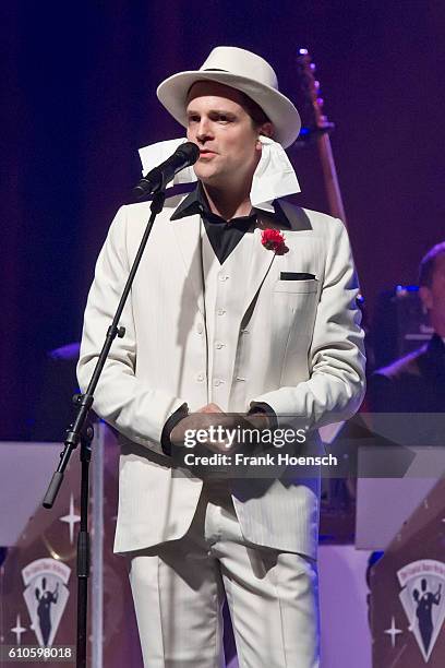 German singer Bodo Wartke performs live during a concert at the Admiralspalast on September 23, 2016 in Berlin, Germany.