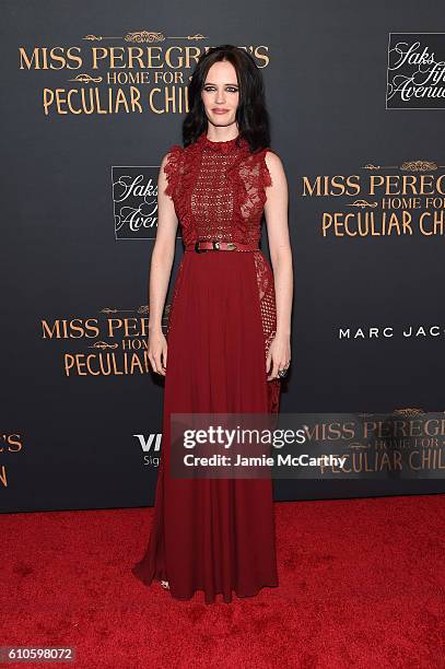 Eva Green attends the "Miss Peregrine's Home For Peculiar Children" premiere at Saks Fifth Avenue on September 26, 2016 in New York City.