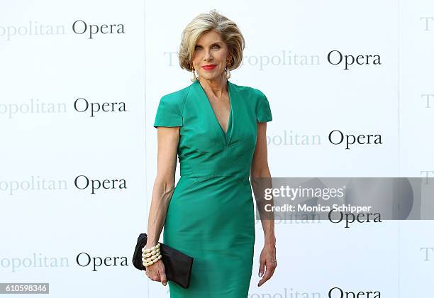 Actress Christine Baranski attends the Met Opera 2016-2017 Season Opening Performance Of "Tristan Und Isolde" at The Metropolitan Opera House on...