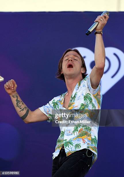Singer Matthew Shultz of Cage the Elephant performs during the 2016 Daytime Village at the iHeartRadio Music Festival at the Las Vegas Village on...