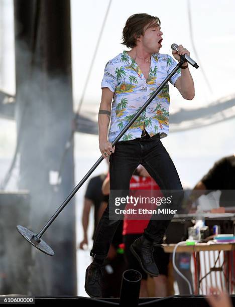 Singer Matthew Shultz of Cage the Elephant performs during the 2016 Daytime Village at the iHeartRadio Music Festival at the Las Vegas Village on...