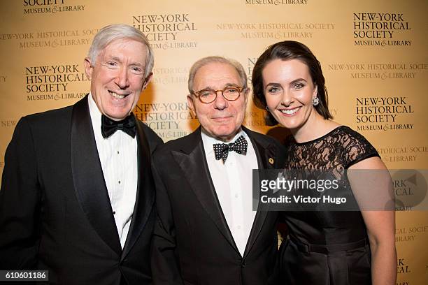 Robert Hormats, Roger Hertog, and Catherine Hormats at the New-York Historical Society's History Makers Gala 2016 at Cipriani 42nd Street on...