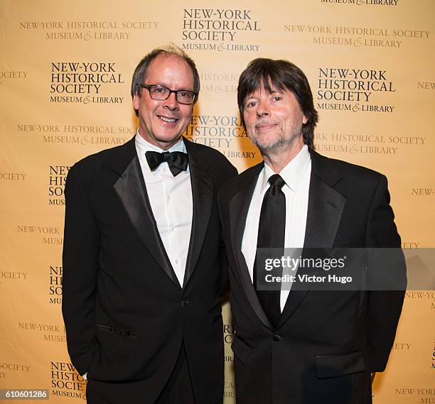 Ric Burns and Ken Burns at New-York Historical Society's History Makers Gala 2016 at Cipriani 42nd Street on September 26, 2016 in New York City.