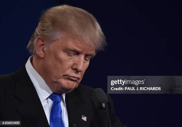 Republican nominee Donald Trump speaks during the first presidential debate at Hofstra University in Hempstead, New York on September 26, 2016.