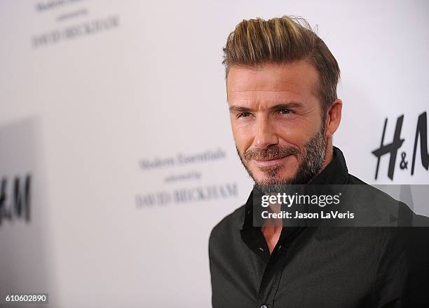 David Beckham launches the new H&M Modern Essentials campaign at H&M on September 26, 2016 in Los Angeles, California.