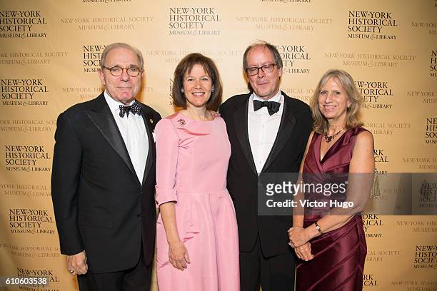 Roger Hertog, Pam Schafler, Ric Burns, Louise Mirrer at the New-York Historical Society's History Makers Gala 2016 at Cipriani 42nd Street on...