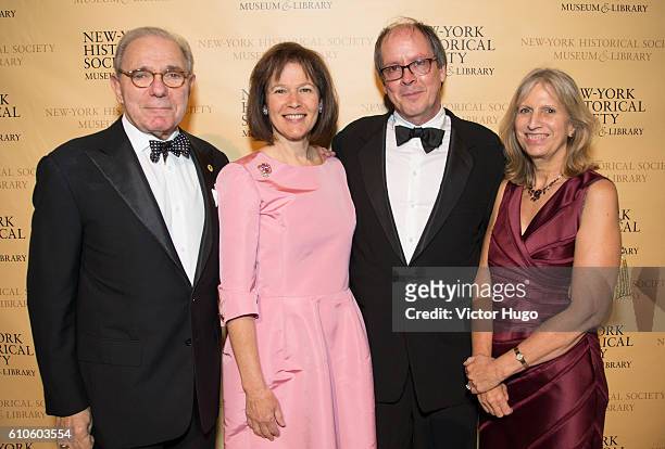 Roger Hertog, Pam Schafler, Ric Burns, Louise Mirrer at the New-York Historical Society's History Makers Gala 2016 at Cipriani 42nd Street on...