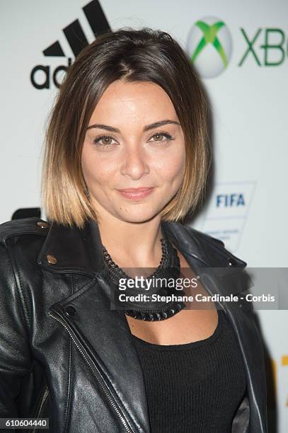 Priscilla Betti attends the Fifa 17 Xperience Party, at Le Cercle Cadet on September 26, 2016 in Paris, France.
