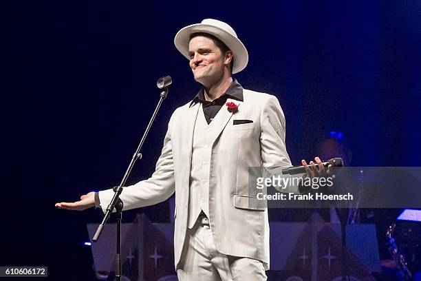 German singer Bodo Wartke performs live during a concert at the Admiralspalast on September 23, 2016 in Berlin, Germany.