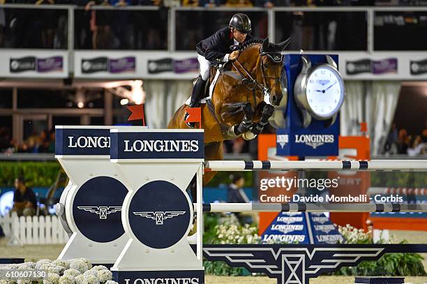 Nick of England, rider Big Star, Olympic champions Rio de Janeiro in 2016, during the CSIO Barcelona Furusiyya FEI Nations Cup Jumping Final First...