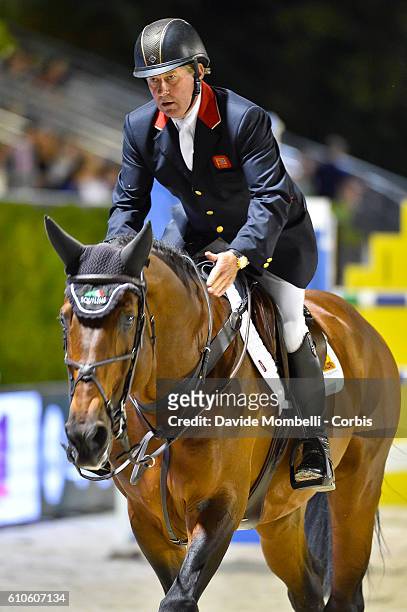 Nick of England, rider Big Star, Olympic champions Rio de Janeiro in 2016, during the CSIO Barcelona Furusiyya FEI Nations Cup Jumping Final First...
