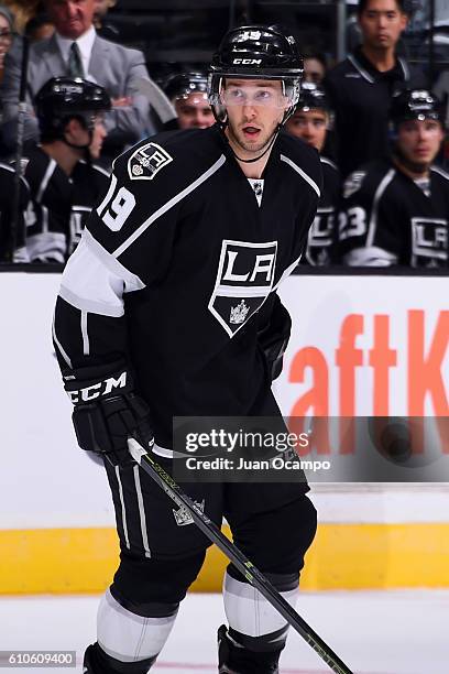 Brett Sutter of the Los Angeles Kings skates during the game against the Arizona Coyotes on September 26, 2016 at Staples Center in Los Angeles,...