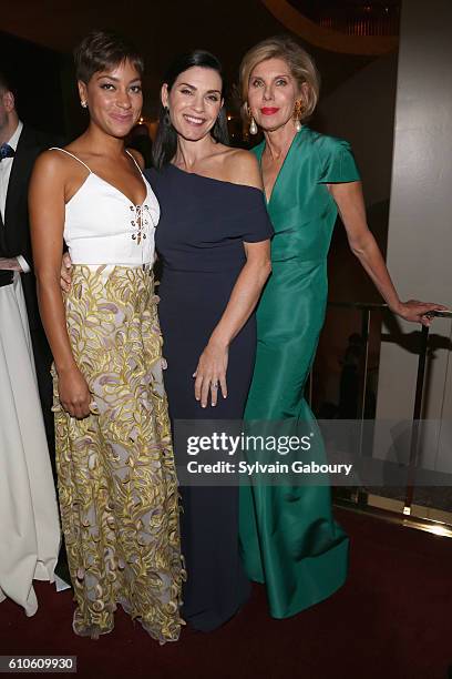 Cush Jumbo, Julianna Margulies and Christine Baranski attend Metropolitan Opera Opening Night Gala Premiere of Wagner's "Tristan und Isolde" at The...