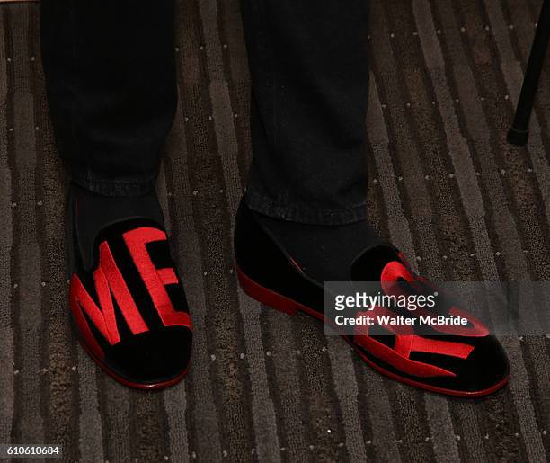 Ryan McCartan, shoe detail, attend the The Rocky Horror Picture Show: Let's do the Time Warp Again - Press Junket at Fox on September 26, 2016 in New...