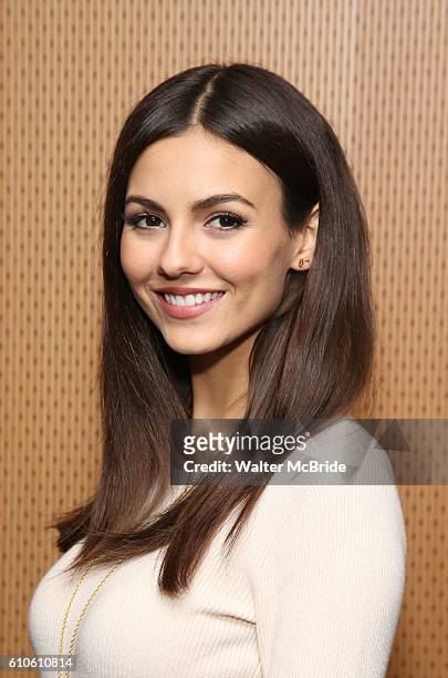 Victoria Justice attends the The Rocky Horror Picture Show: Let's do the Time Warp Again - Press Junket at Fox on September 26, 2016 in New York City.