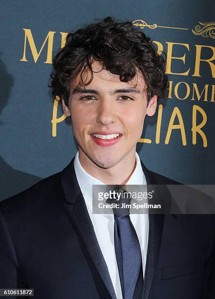 Actor Finlay Macmillan attends the "Miss Peregrine's Home For Peculiar Children" New York premiere at Saks Fifth Avenue on September 26, 2016 in New...