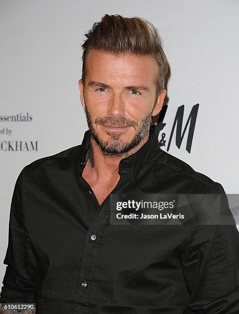 David Beckham launches the new H&M Modern Essentials campaign at H&M on September 26, 2016 in Los Angeles, California.