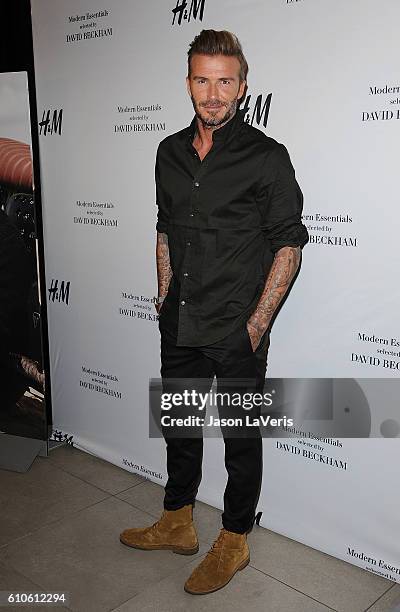 David Beckham launches the new H&M Modern Essentials campaign at H&M on September 26, 2016 in Los Angeles, California.