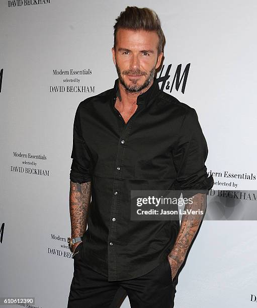 David Beckham launches the new H&M Modern Essentials campaign at H&M on September 26, 2016 in Los Angeles, California.