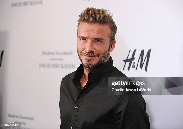 David Beckham launches the new H&M Modern Essentials campaign at H&M on September 26, 2016 in Los Angeles, California.